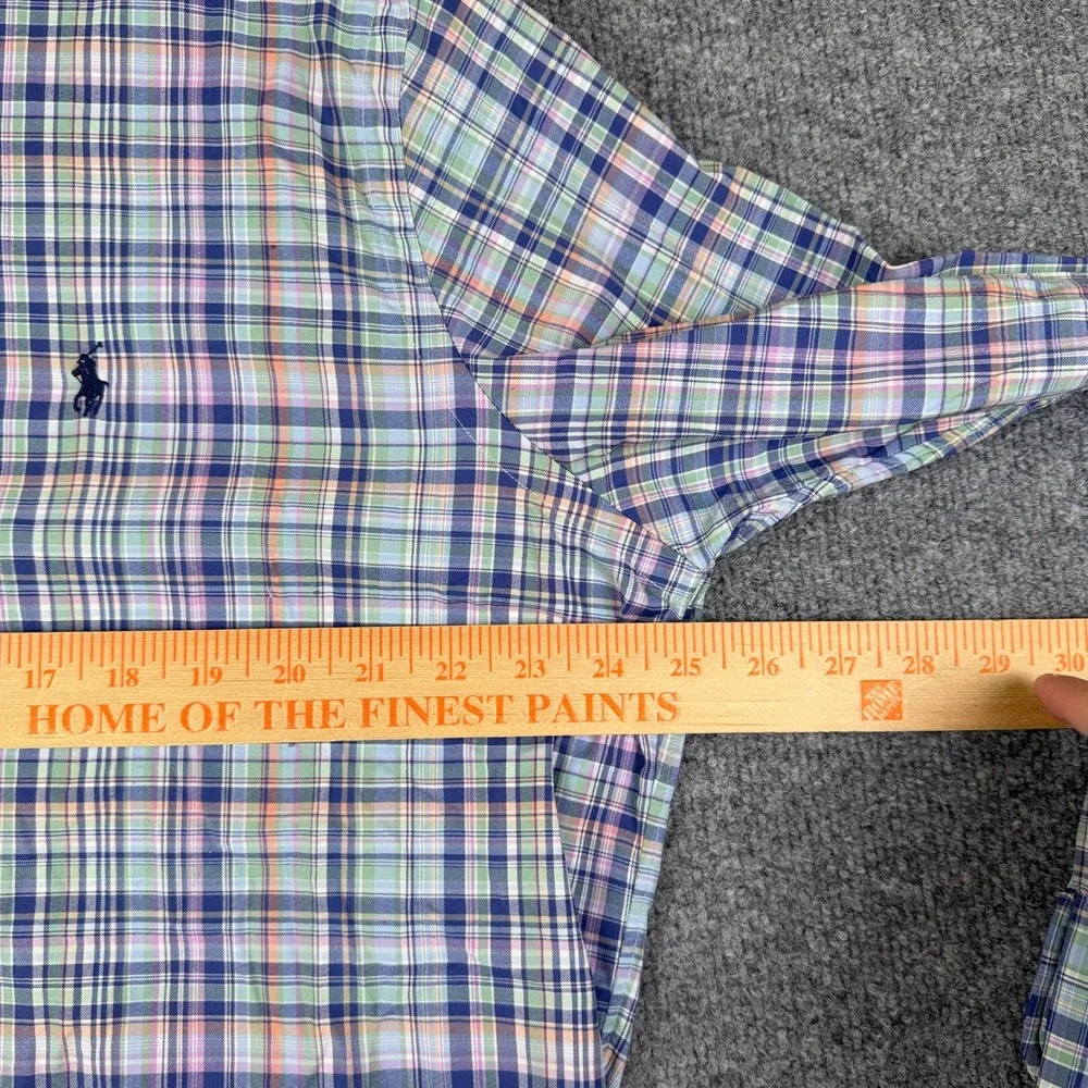Polo Ralph Lauren Performance Shirt Mens XL Madras Plaid Long Sleeve Button Up